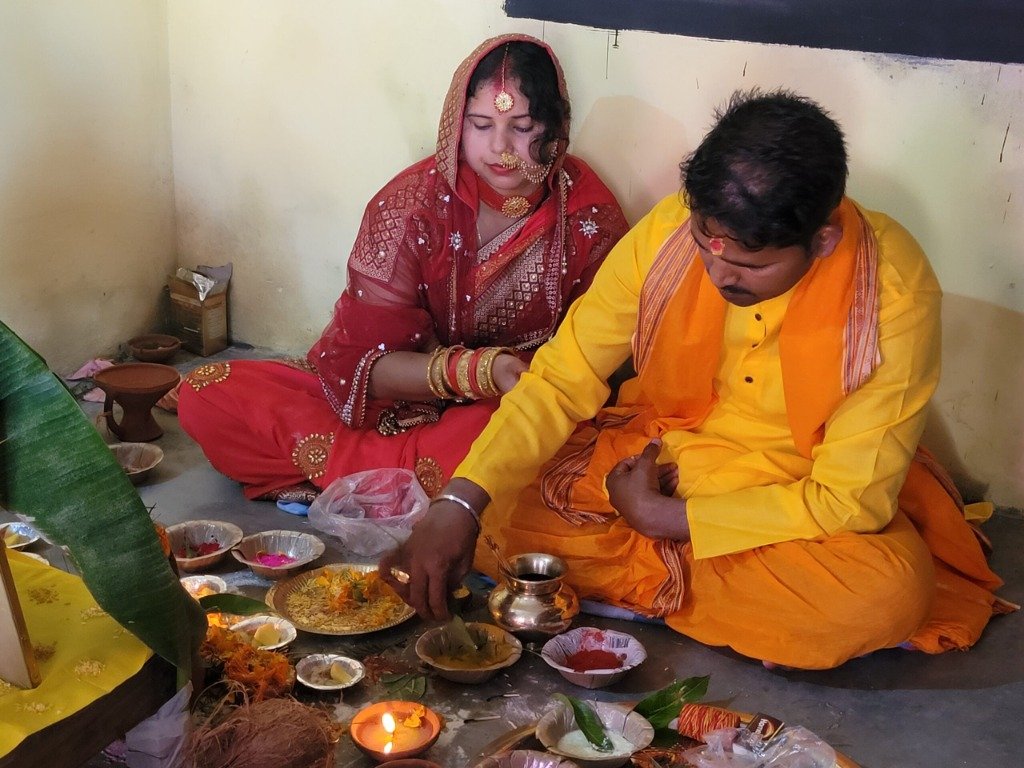 Auspicious inauguration rituals and prayer ceremony conducted on foundation day.